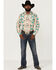 Rock & Roll Denim Men's Southwestern Print Long Sleeve Snap Western Shirt , Dark Brown, hi-res