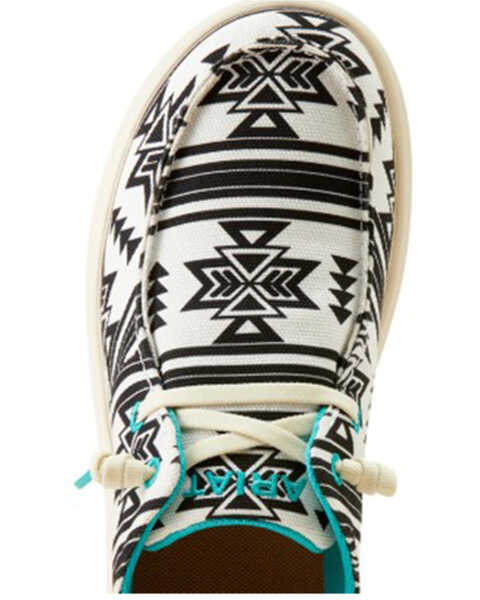 Image #4 - Ariat Women's Stark Southwestern Print Hilo Casual Shoes - Moc Toe , White, hi-res