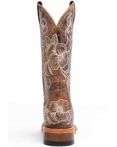 Image #5 - Shyanne Women's Lasy Floral Embroidered Western Boots - Broad Square Toe, Brown, hi-res