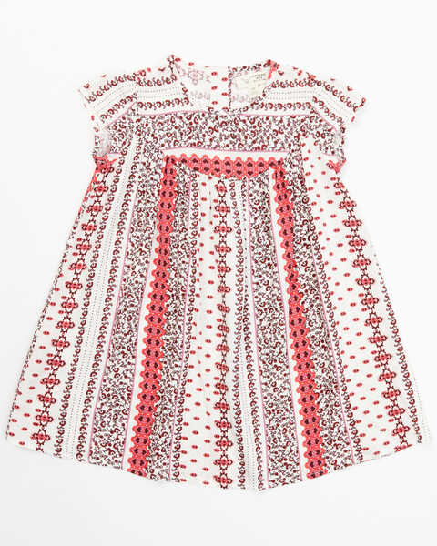 Cotton & Rye Toddler-Girls' Floral Stripe Dress, Pink, hi-res