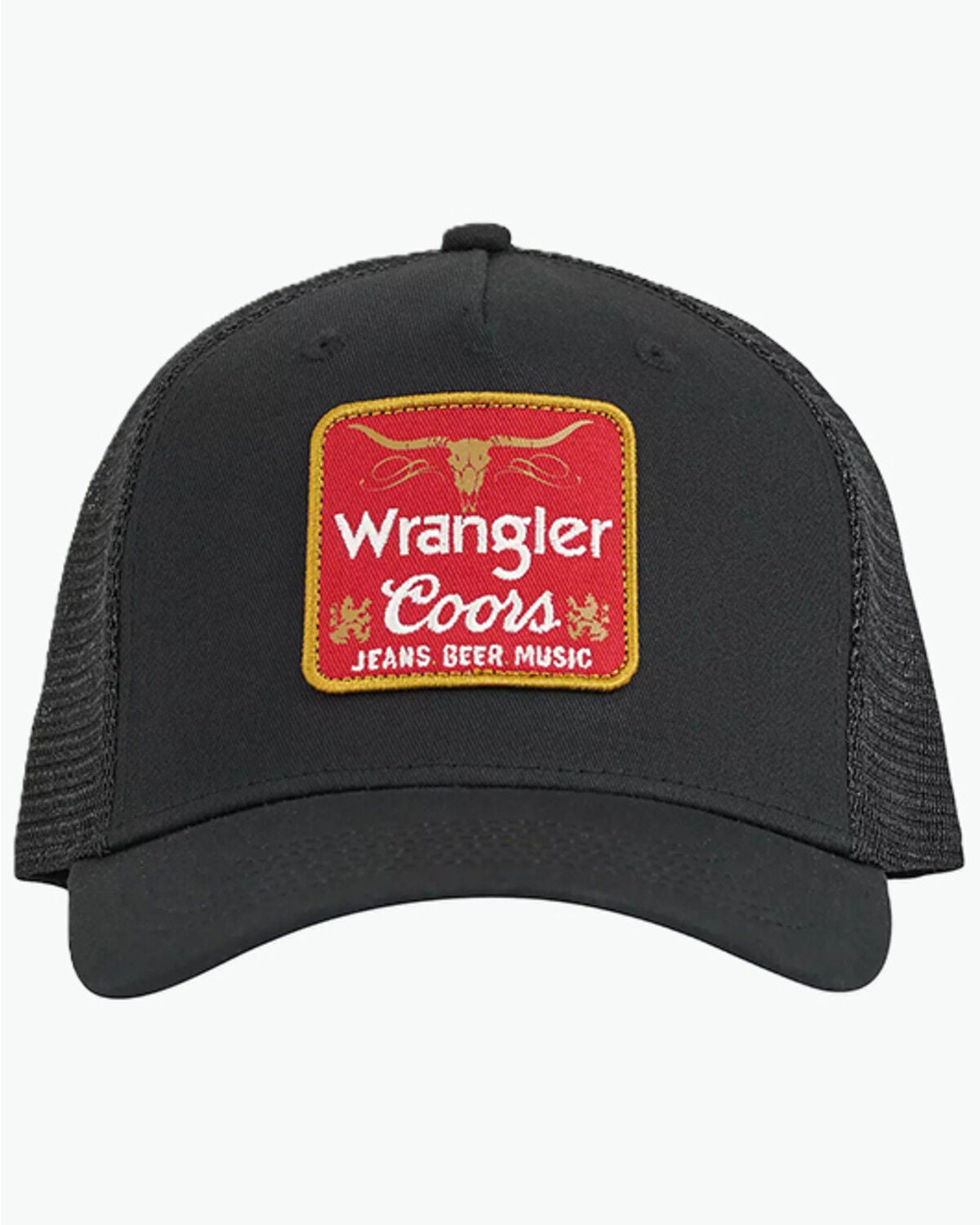 Wrangler X Coors Banquet Men's Steer Patch Ball Cap, Black, hi-res