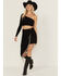 Image #1 - Rock & Roll Denim Women's Rhinestone Fringe Mini Skirt, Black, hi-res