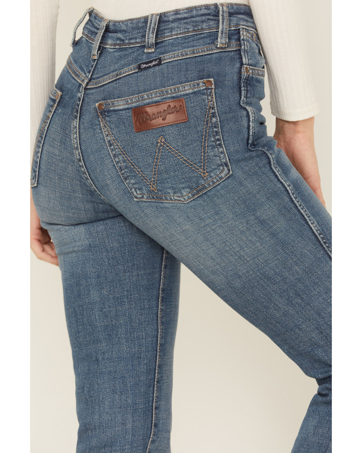 Image #3 - Wrangler Retro Women's Bailey Medium Wash High Rise Bootcut Stretch Denim Jeans, Medium Wash, hi-res