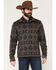 Image #1 - Cinch Men's Southwestern 1/4 Zip-Up Pullover, Charcoal, hi-res