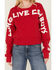 Image #3 - Wrangler Retro Women's Long Live Cowboys Pullover, Red, hi-res