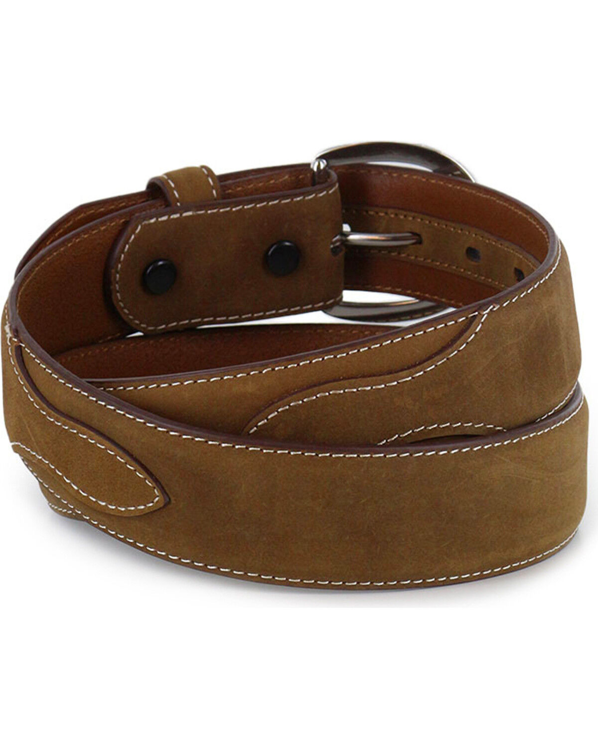 Image #2 - Silver Creek Men's Billet Overlay Western Belt, Brown, hi-res