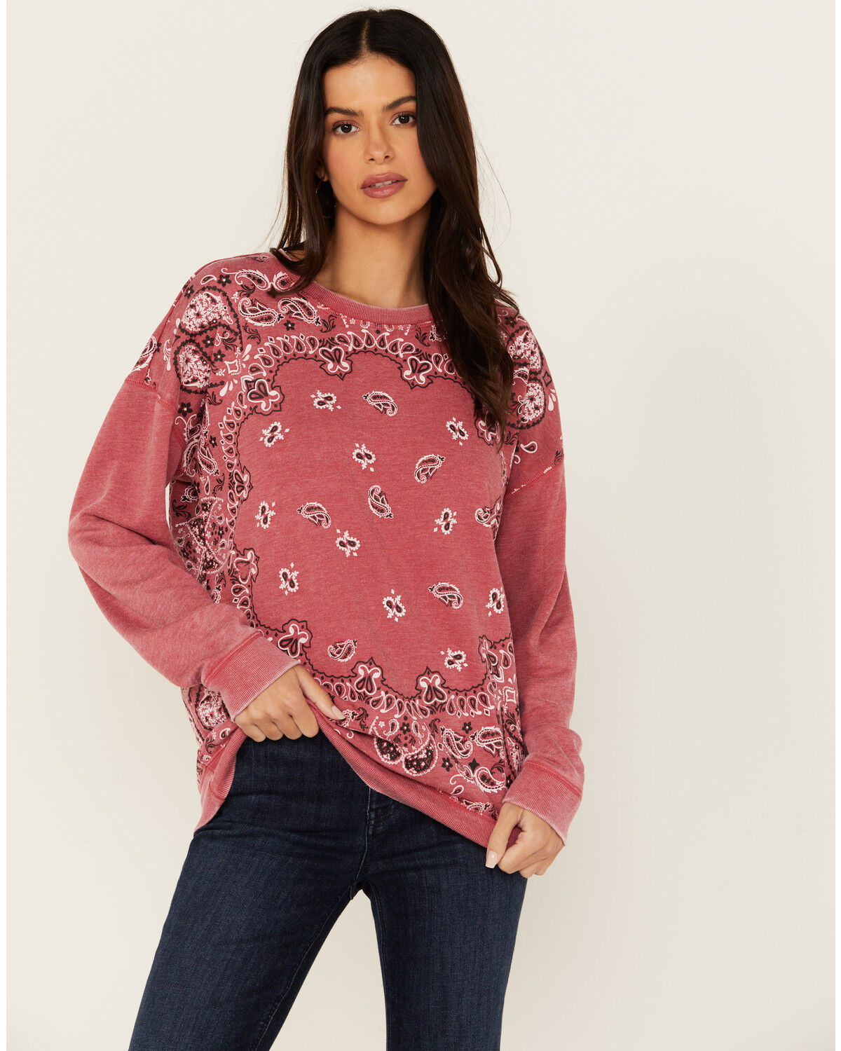 Image #1 - Blended Women's Bandana Print Sweatshirt, , hi-res