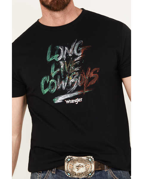 Wrangler Men's Long Live Mexico Short Sleeve Graphic T-Shirt, Black, hi-res