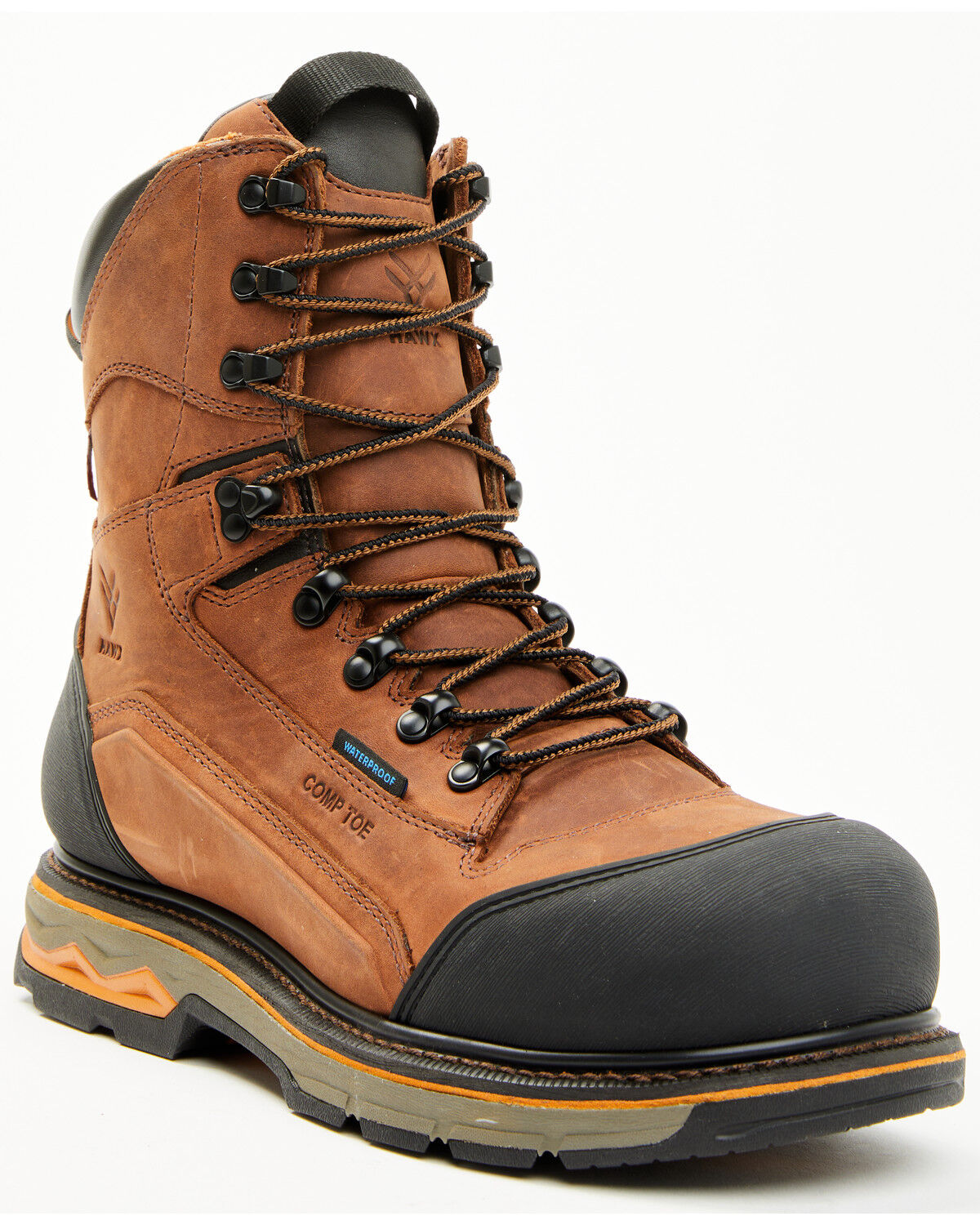 Image #1 - Hawx Men's 8" Enduro Waterproof 400G Insulated Work Boots - Composite Toe, Dark Brown, hi-res