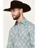 Image #2 - Stetson Men's Medallion Print Long Sleeve Snap Western Shirt, Turquoise, hi-res