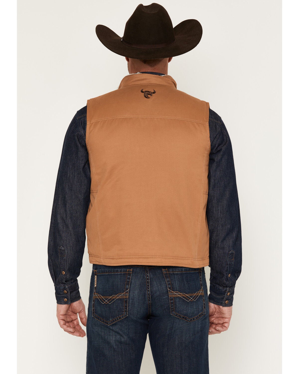 Image #4 - Cowboy Hardware Men's Flag Concealed Carry Twill Vest, Camel, hi-res