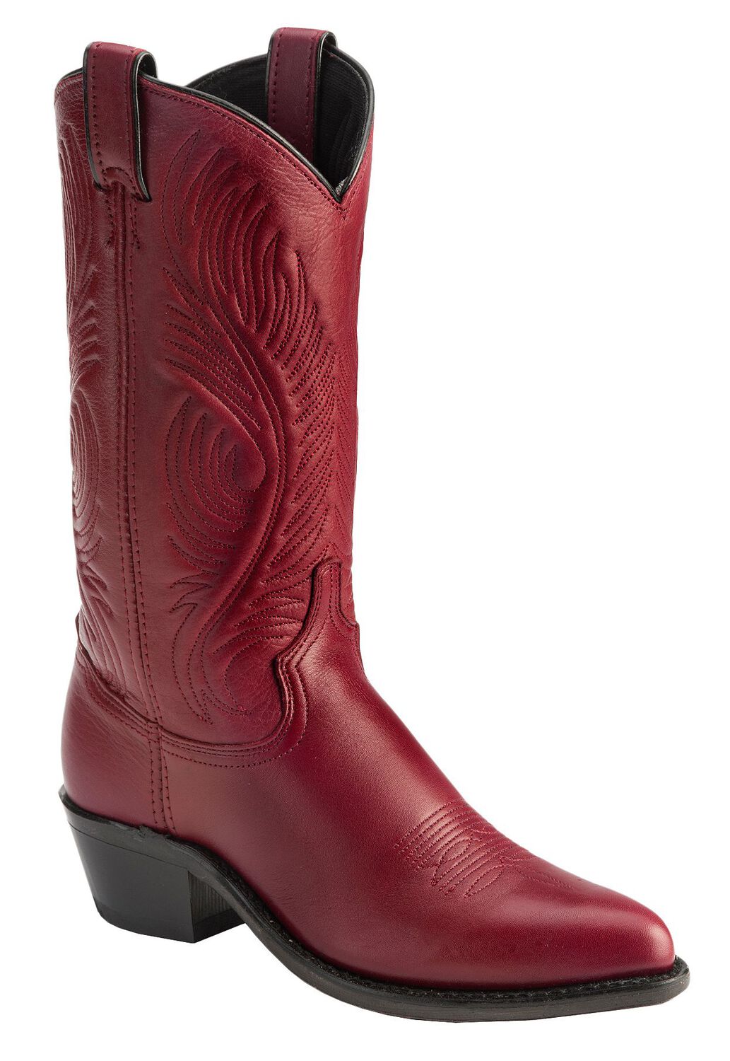 Image #1 - Abilene Women's Cowhide Western Boots - Round Toe, Red, hi-res