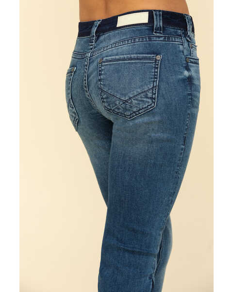Rock & Roll Denim Women's Medium Dark Flare Jeans , Blue, hi-res