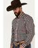 Image #2 - Ariat Men's Gatlin Plaid Print Long Sleeve Button-Down Western Shirt, Wine, hi-res