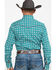 Rock 47 By Wrangler Men's Teal Geo Print Long Sleeve Western Shirt , Teal, hi-res