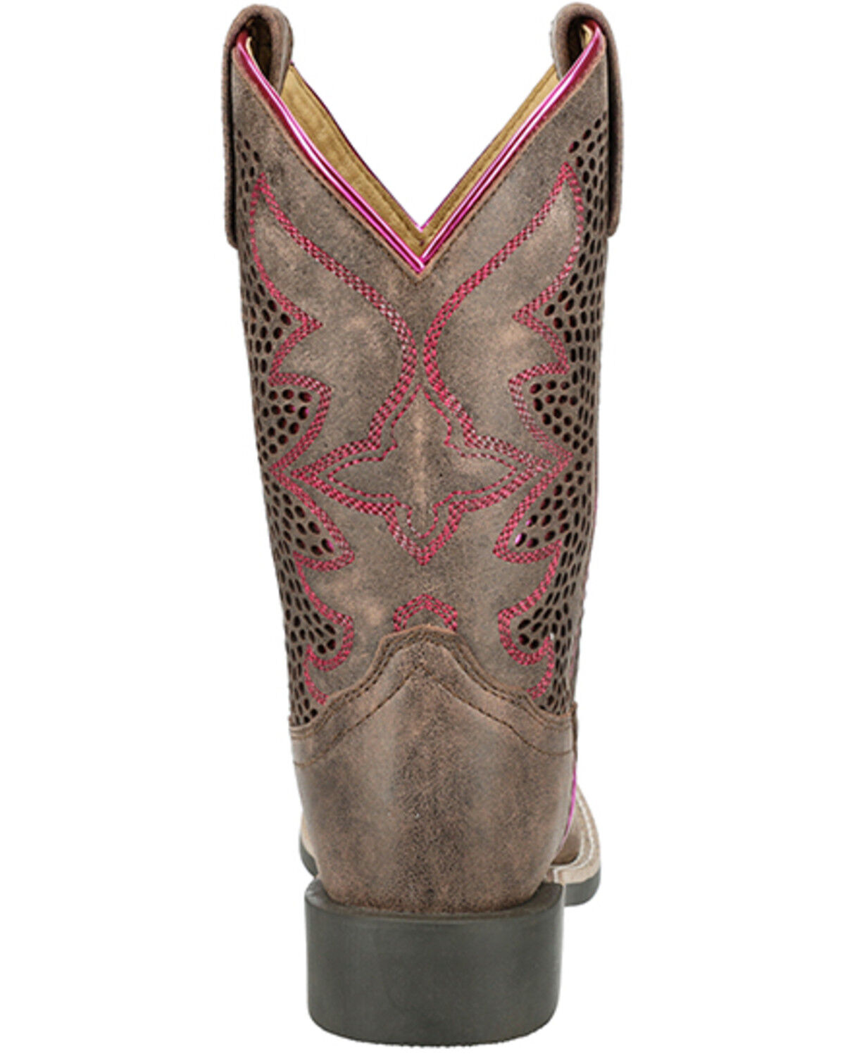 Image #5 - Smoky Mountain Little Girls' Willow Western Boots - Broad Square Toe, Brown, hi-res