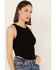 Image #2 - Rock & Roll Denim Women's Rib Corset Sleeveless Tank, Black, hi-res
