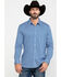 Scully Signature Soft Series Men's Geo Print Long Sleeve Western Shirt , Blue, hi-res