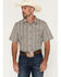 Image #1 - RANK 45&reg; Men's Dally Southwestern Striped Short Sleeve Button-Down Stretch Western Shirt, Black, hi-res