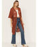 Image #1 - Shyanne Women's Geo Lace Short Sleeve Kimono, Chestnut, hi-res
