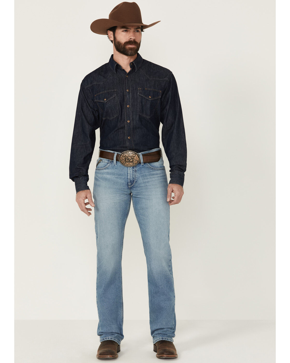 Image #1 - Ariat Men's M7 Dixon Light Wash Slim Straight Stretch Denim Jeans, Light Wash, hi-res