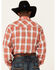 Image #2 - Roper Men's Large Plaid Long Sleeve Pearl Snap Western Shirt , Orange, hi-res