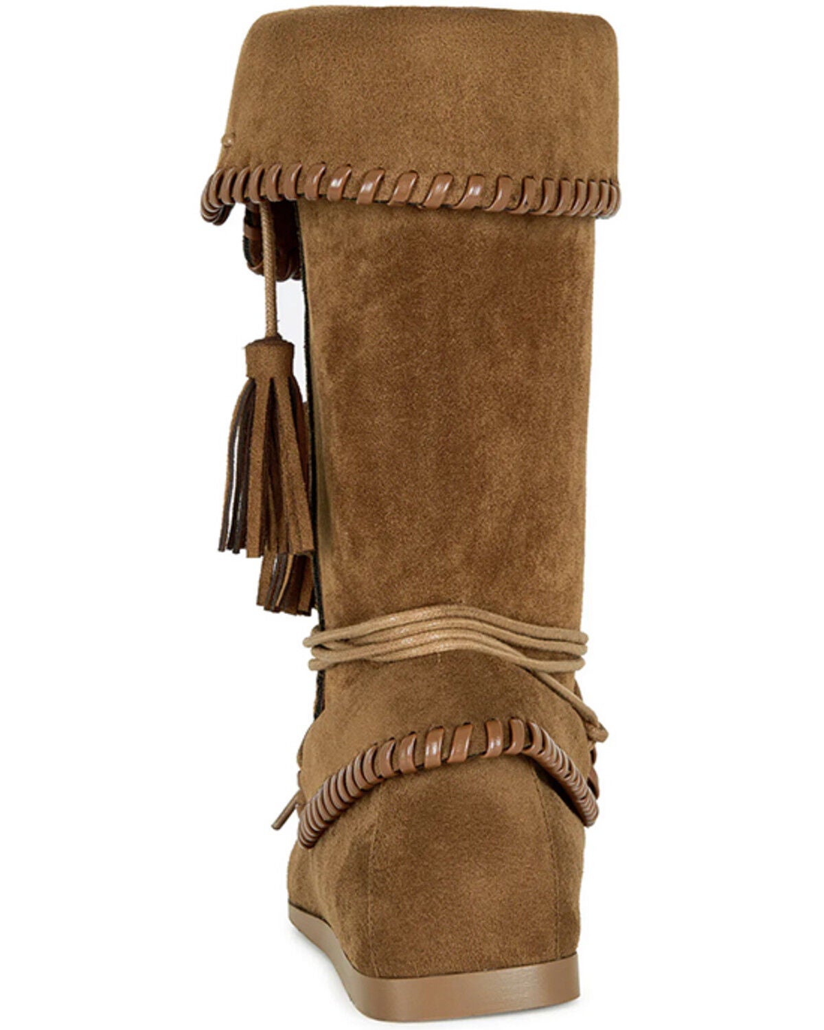 Image #3 - Azalea Wang Women's Weret Moccasin Boots - Moc Toe, Chestnut, hi-res