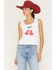 Image #1 - Wrangler Retro Women's Cherry Boot Graphic Tank, White, hi-res