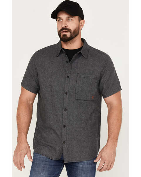 Image #2 - Brothers and Sons Men's Casual Short Sleeve Button-Down Western Shirt, Black, hi-res