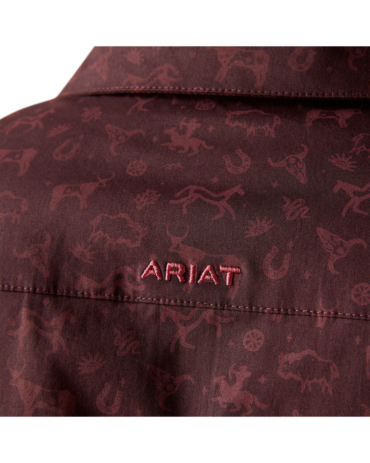 Image #3 - Ariat Women's Ancestry Print Team Kirby Long Sleeve Button-Down Western Shirt - Plus, Maroon, hi-res