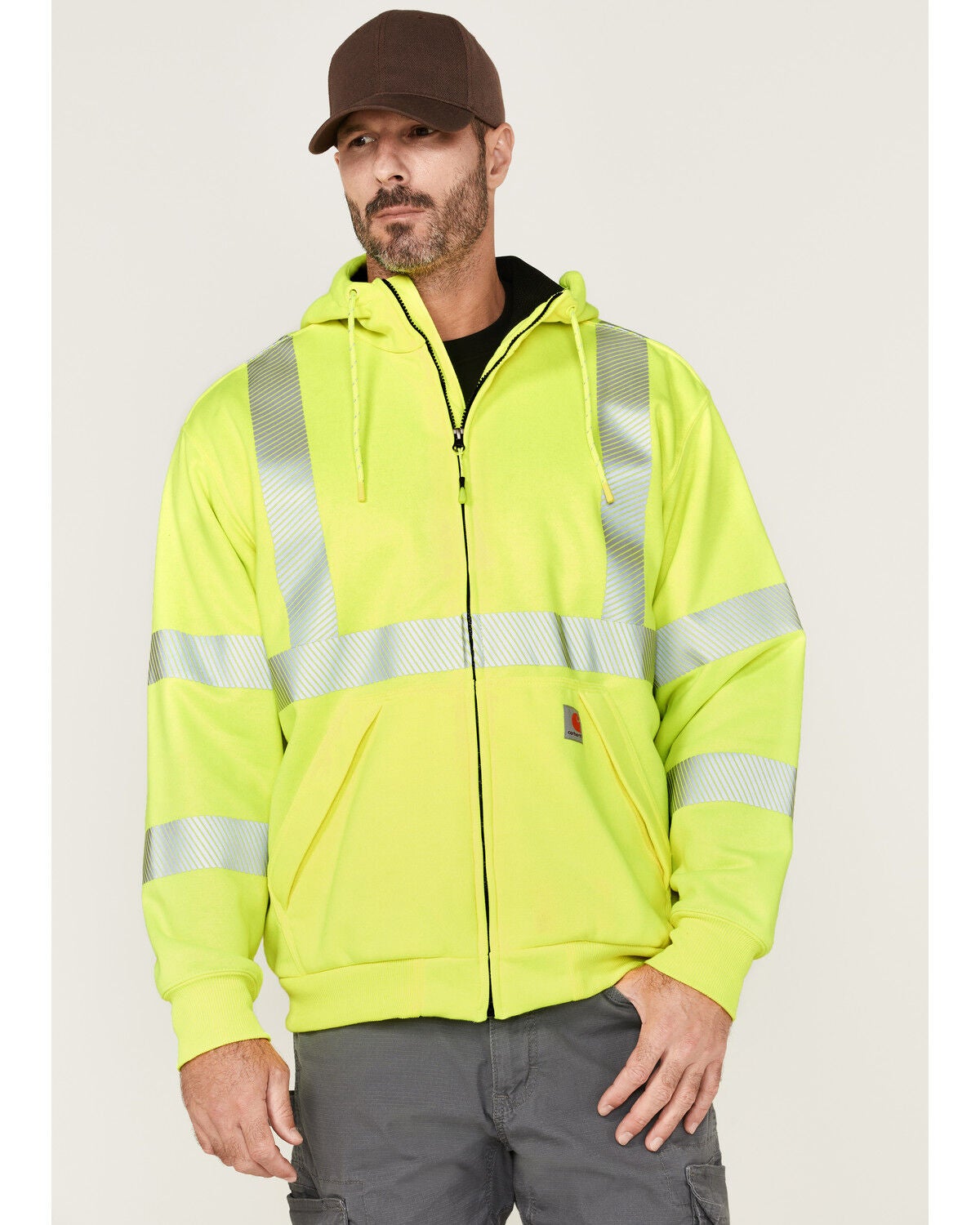 Carhartt Men's Hi-Vis Loose Fit Thermal Full-Zip Hooded Work