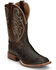 Image #1 - Tony Lama Men's Sienna Exotic Full-Quill Ostrich Western Boots - Broad Square Toe, Brown, hi-res