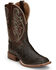 Image #1 - Tony Lama Men's Sienna Exotic Full Quill Ostrich Western Boots - Broad Square Toe, Brown, hi-res