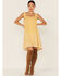 Image #2 - Miss Me Women's Embroidered Southwestern Floral Print Mini Dress, Mustard, hi-res