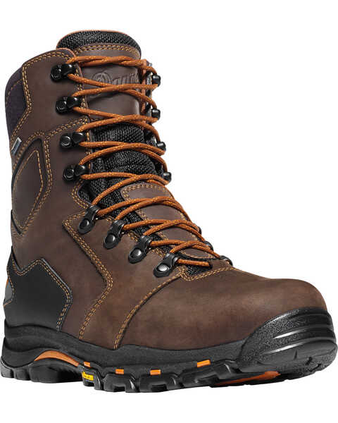 Image #1 - Danner Men's Vicious 8" Work Boots - Soft Toe, Brown, hi-res