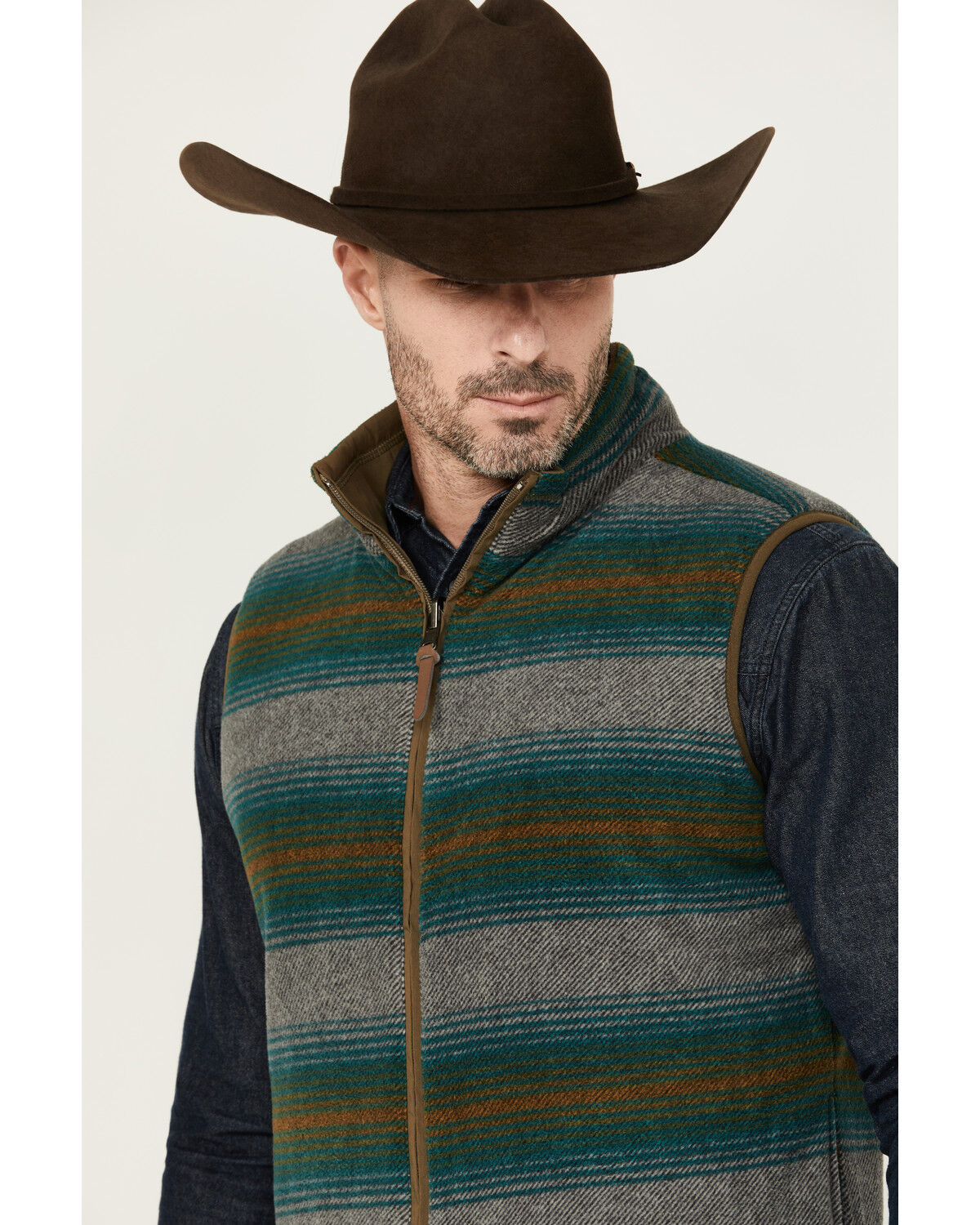 Image #2 - Dakota Grizzly Men's Bennett Reversible Fleece Lined Western Vest, Lt Brown, hi-res