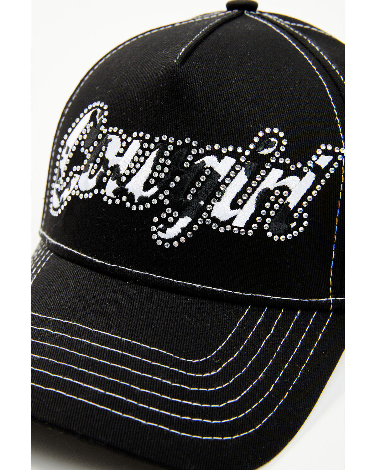 Image #2 - Cowgirl Hardware Girls' Sassy Cowgirl Ball Cap, Black, hi-res