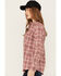Image #2 - Ariat Women's FR Plaid Print Long Sleeve Snap Work Shirt, Pink, hi-res