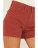 Image #2 - Wrangler Women's Amber High Rise Retro Cowboy Stretch Denim Shorts, Red, hi-res