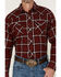 Image #3 - Wrangler Retro Men's Plaid Print Long Sleeve Snap Flannel Shirt, Red, hi-res