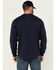 Image #4 - Hawx Men's Long Sleeve Knit Solid Logo Long Sleeve Work T-Shirt, Navy, hi-res