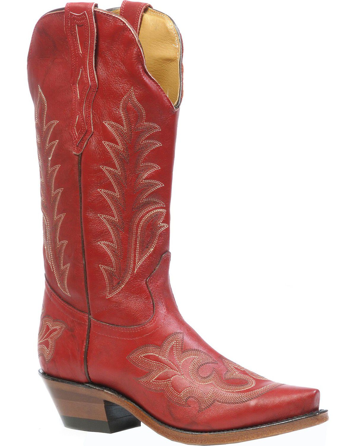 Image #1 - Boulet Men's Deerlite Cowgirl Boots - Snip Toe, Red, hi-res