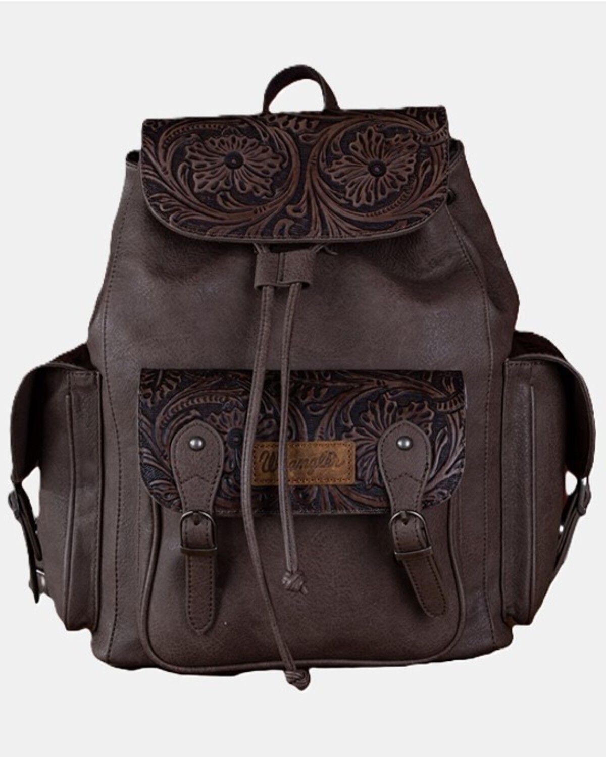 Wrangler Women's Vintage Floral Tooled Backpack, Coffee, hi-res