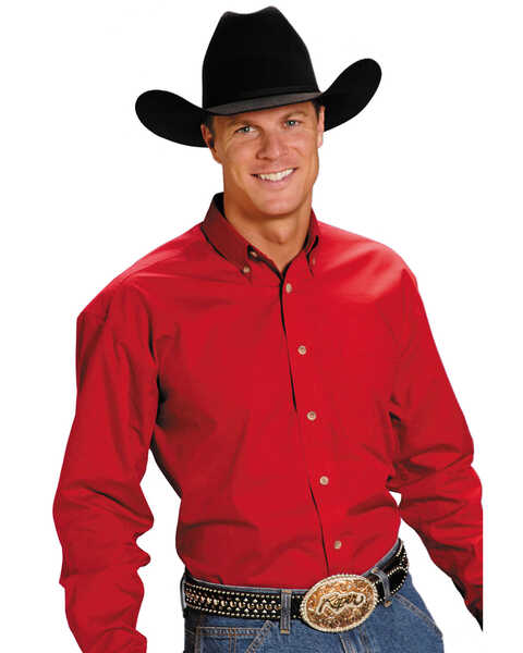 Image #1 - Roper Amarillo Collection Men's Shirt, Red, hi-res