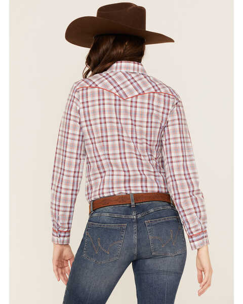 Image #4 - Roper Women's Plaid Print Long Sleeve Pearl Snap Western Shirt, Multi, hi-res