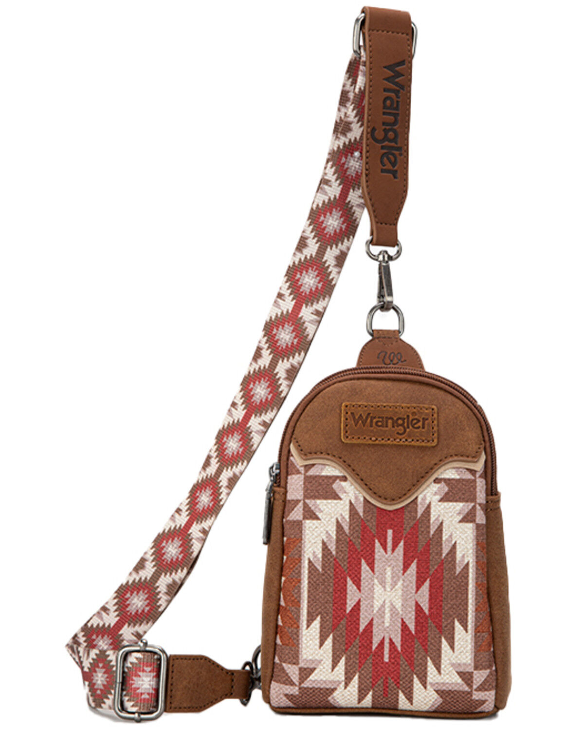Image #1 - Wrangler x Boot Barn Women's Southwestern Print Sling Crossbody Bag, Brown, hi-res