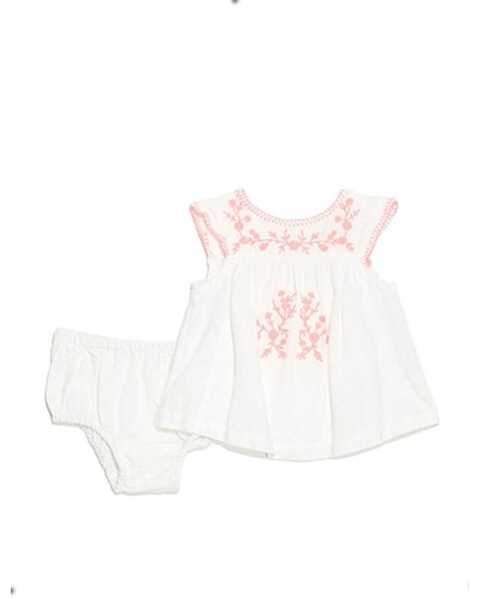 Cotton & Rye Infant-Girls' Embroidered Ruffle Dress & Diaper Cover Set - 2-Piece, White, hi-res