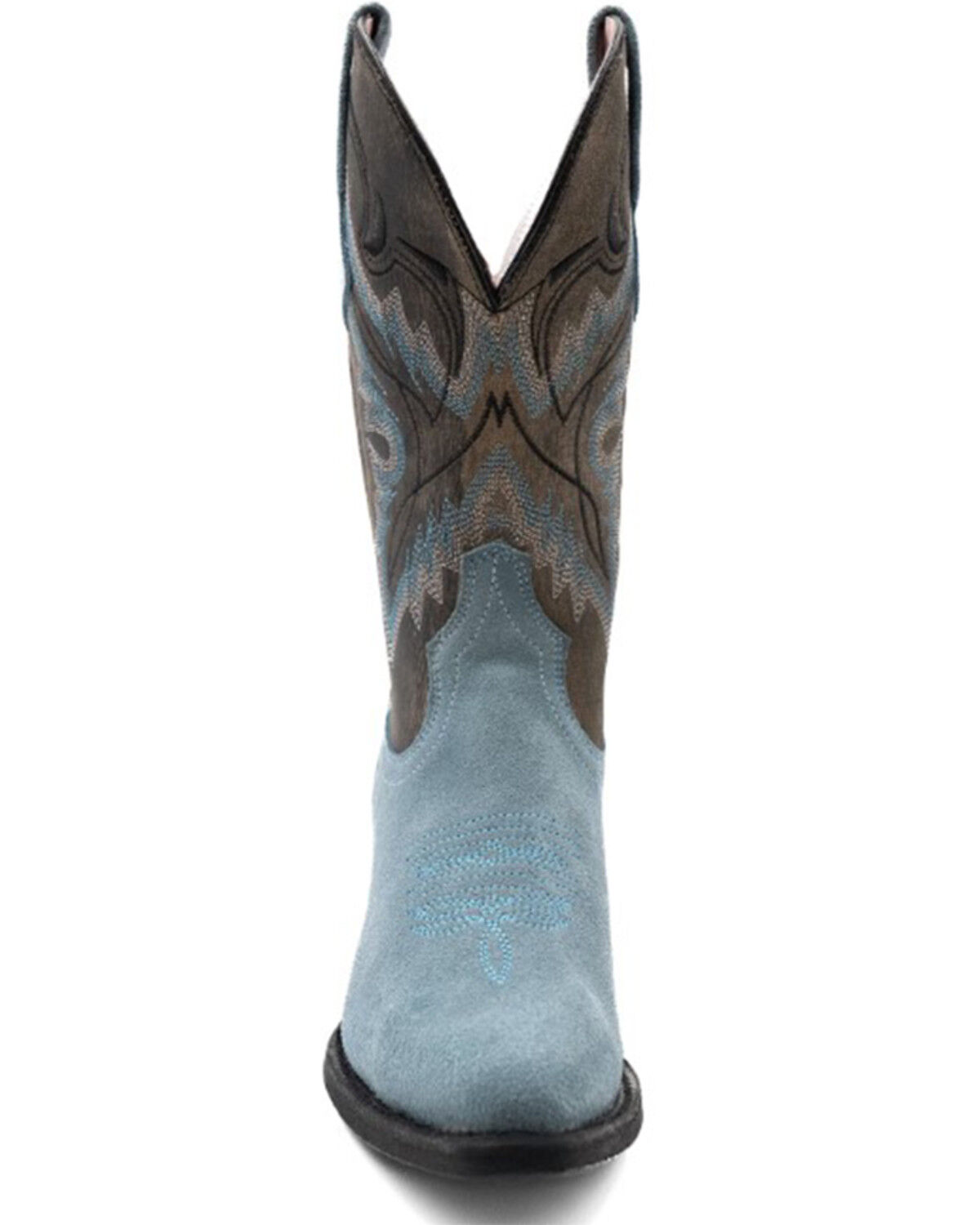 Image #4 - Ferrini Women's Holly Suede Western Boot - Snip Toe, Blue, hi-res