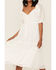 En Creme Women's Lace Tiered 3/4 Sleeve Midi Dress, Off White, hi-res