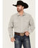 Image #1 - Roper Men's Abstract Print Long Sleeve Pearl Snap Western Shirt, Grey, hi-res
